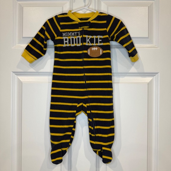 Carters Baby Sleeper Size 3-6 Months Mommy's Rookie Football Striped Pajamas - Picture 1 of 6